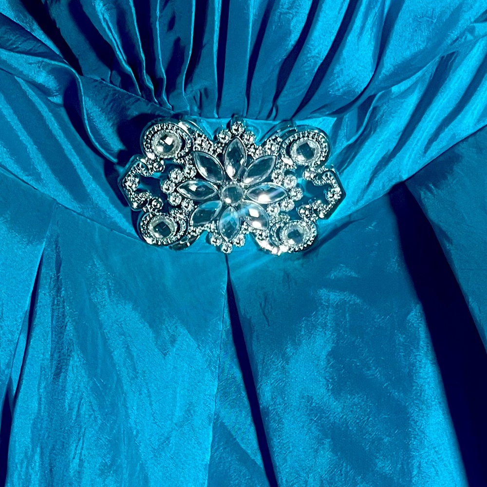 Quincera dama dress, turquoise, diamond